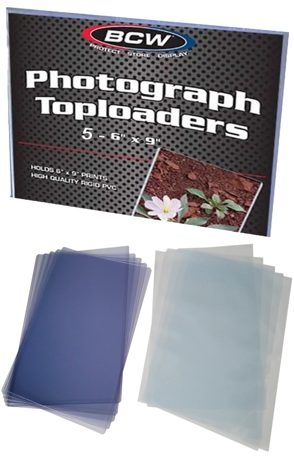 5 BCW 6×9 Toploaders Rigid Card Photo Storage with 5 Soft Inner Sleeves Premium