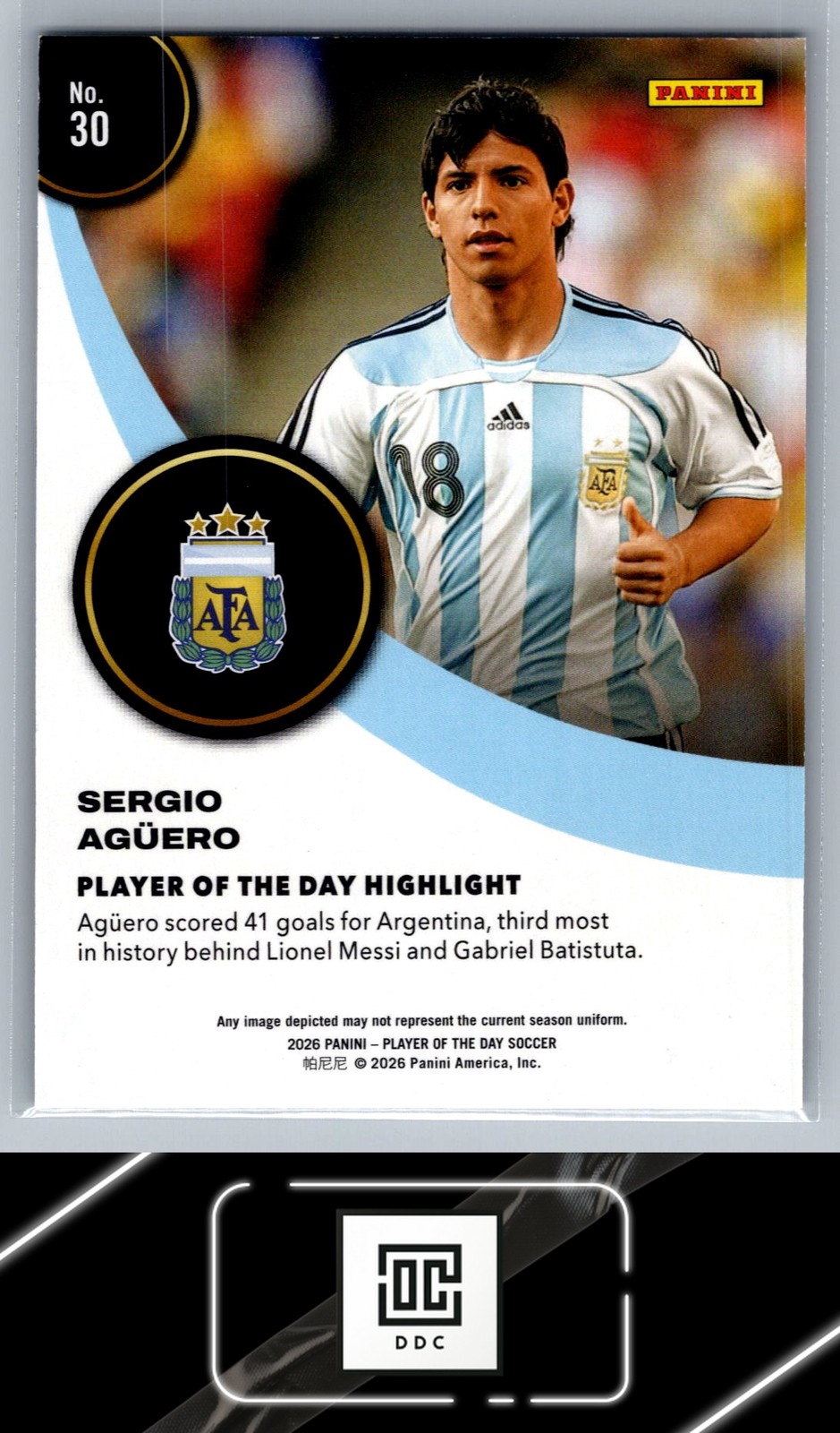 2026 Panini Player Of The Day #30 Sergio Aguero