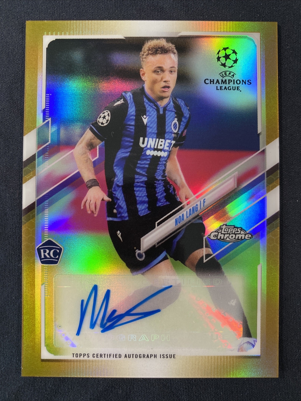 NOA LANG 2020 Topps Chrome UCL Rookie Auto GOLD Refractor Autograph /50 * gb