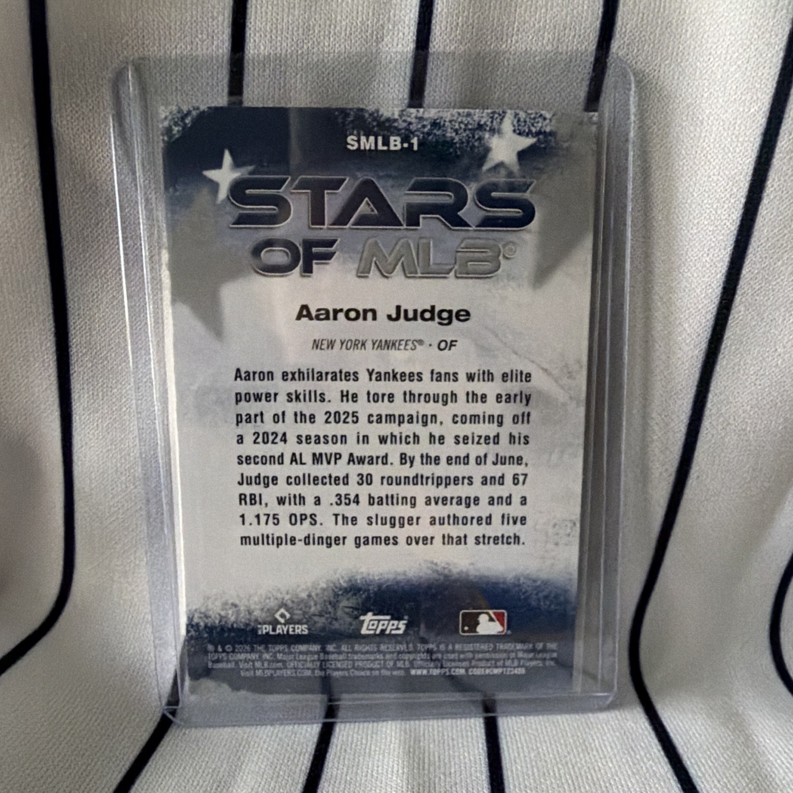 Topps 2026 Series 1 Stars of MLB Insert Aaron Judge Yankees #SMLB-1