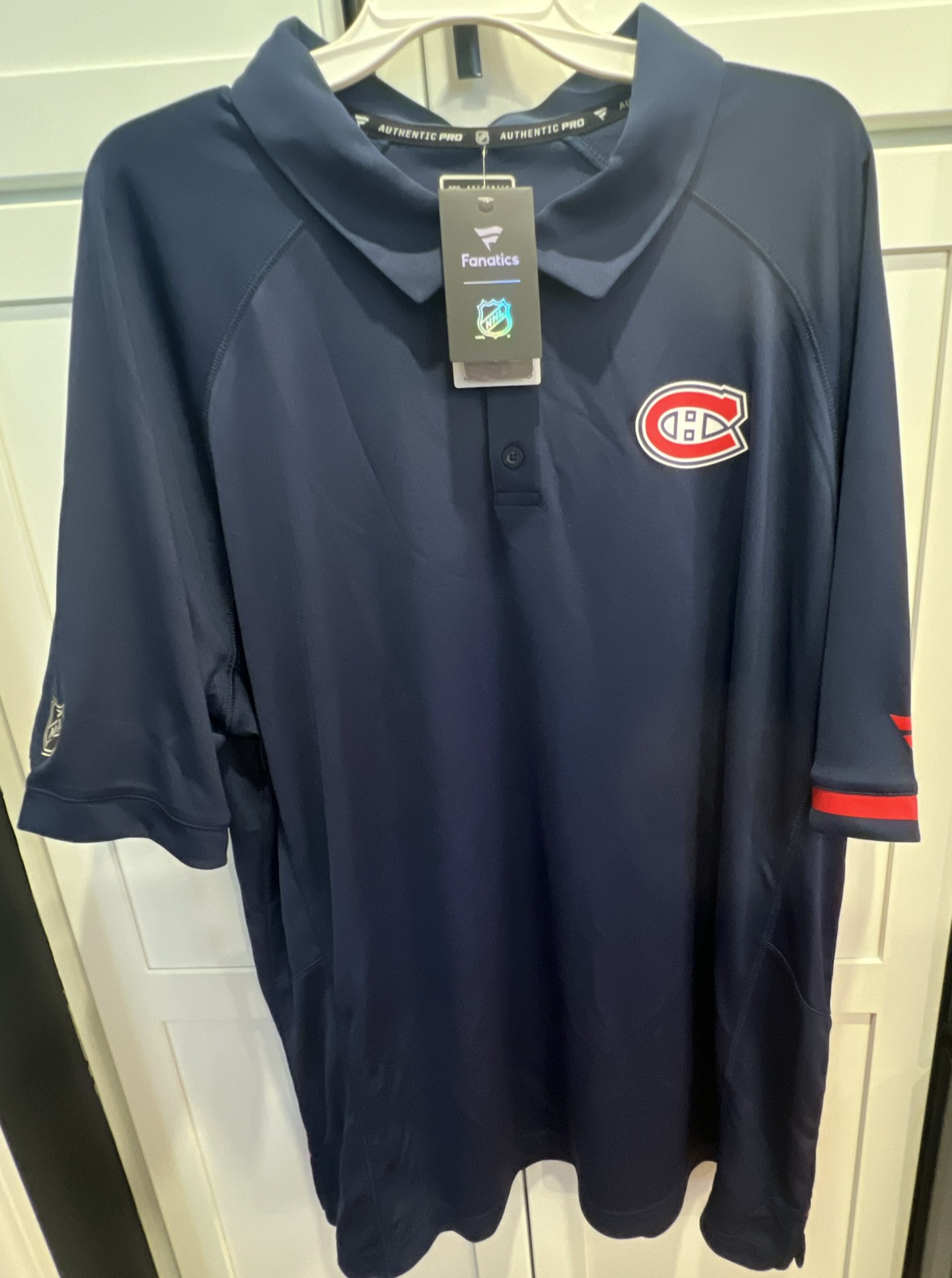 Fanatics Authentic Pro Montreal Canadiens NWT Polo Shirt Mens 3XL XXXL Blue NHL