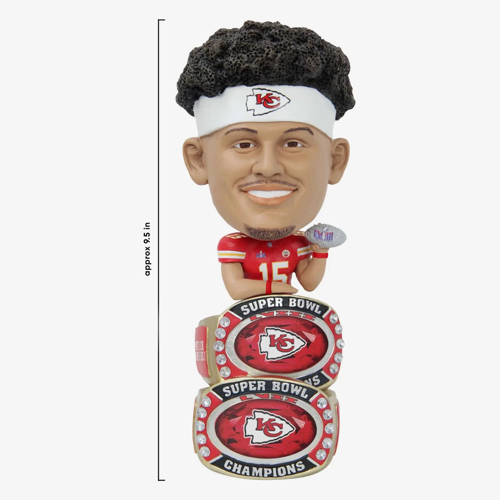 Patrick Mahomes BACK-TO-BACK Super Bowl RING BASE BIGHEAD Bobblehead SET! FOCO!