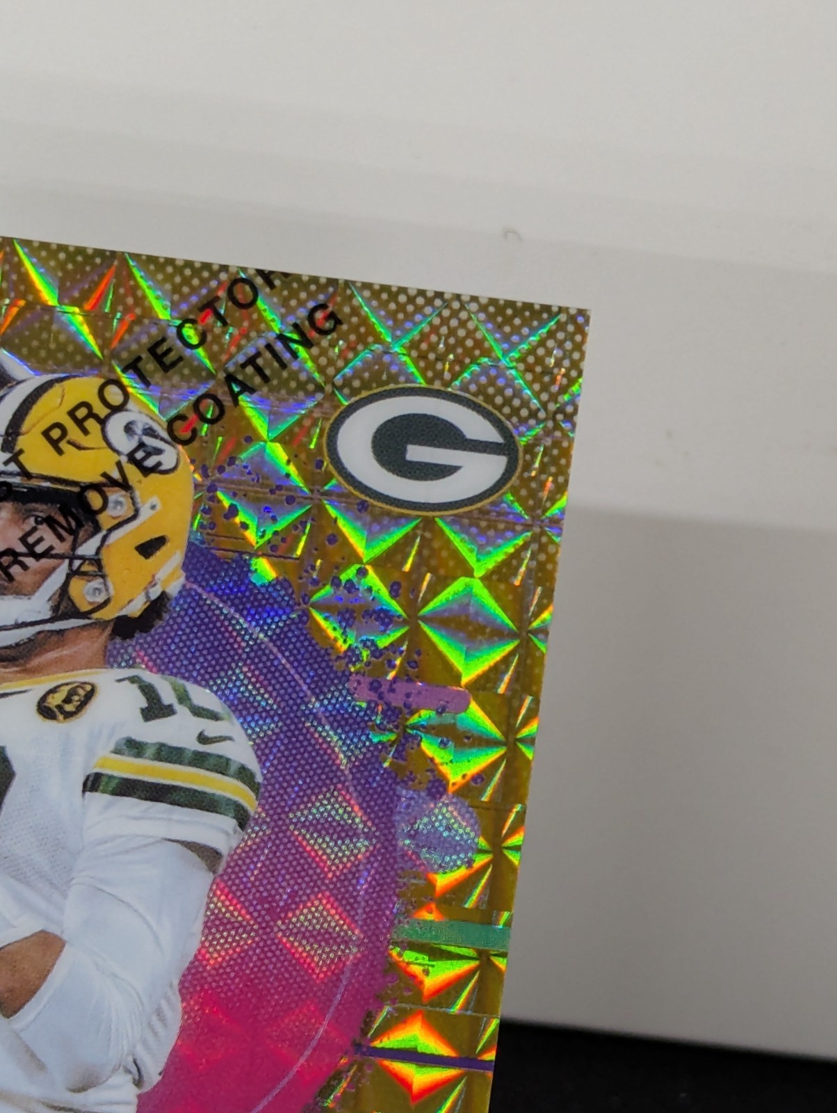 Jordan Love 2025 Topps Finest #132Gold Geometric Protective Cover #01/25 Packers