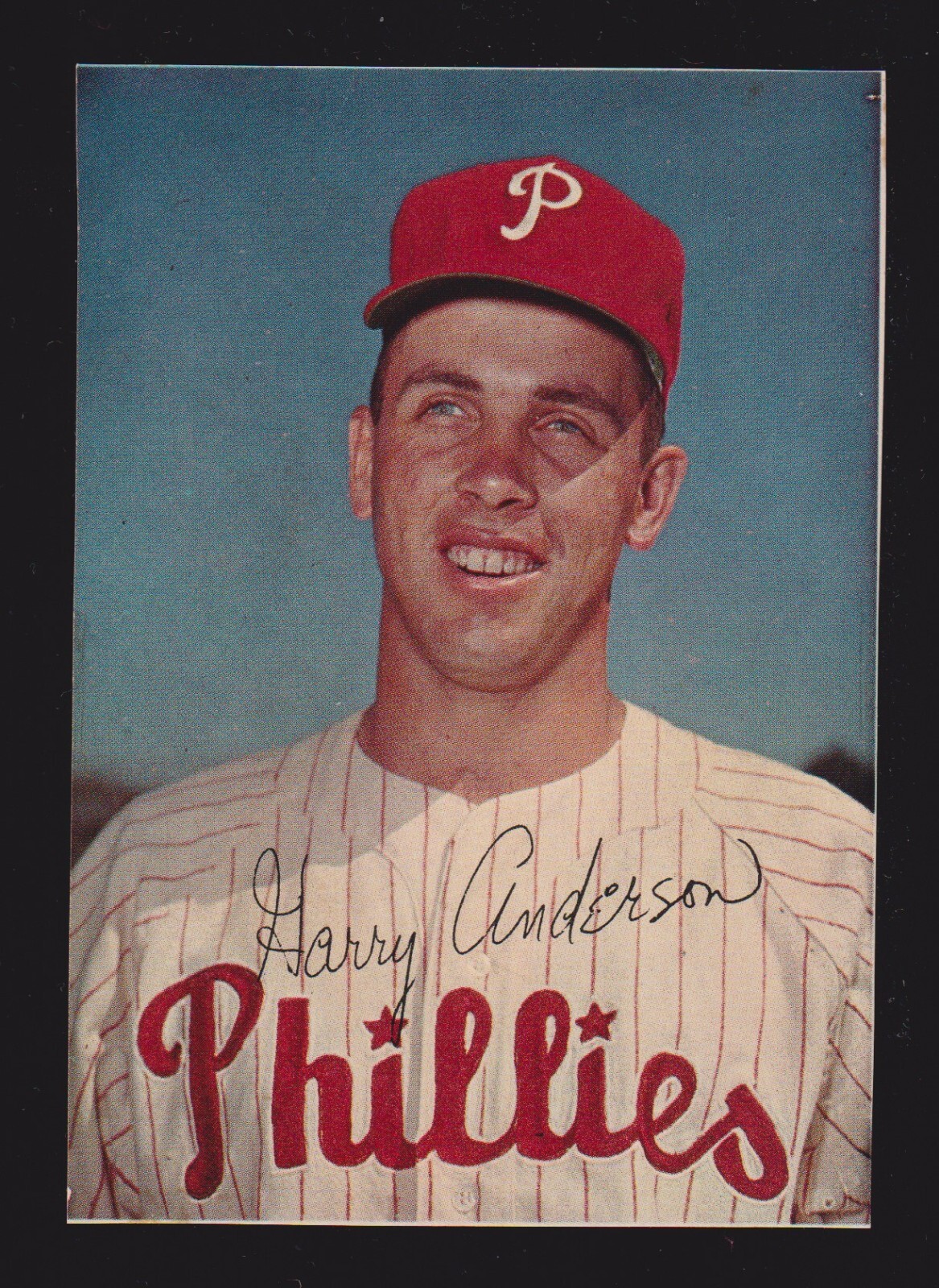 1960 Harry Anderson PHILLIES UNSIGNED 3-1/2 x 5 MAGAZINE PHOTO CARD #2