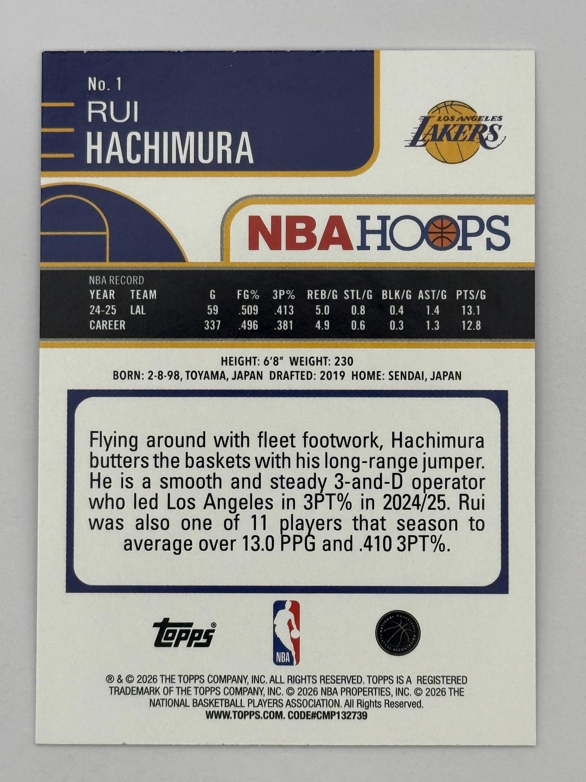 2025-26 Hoops #1 Rui Hachimura
