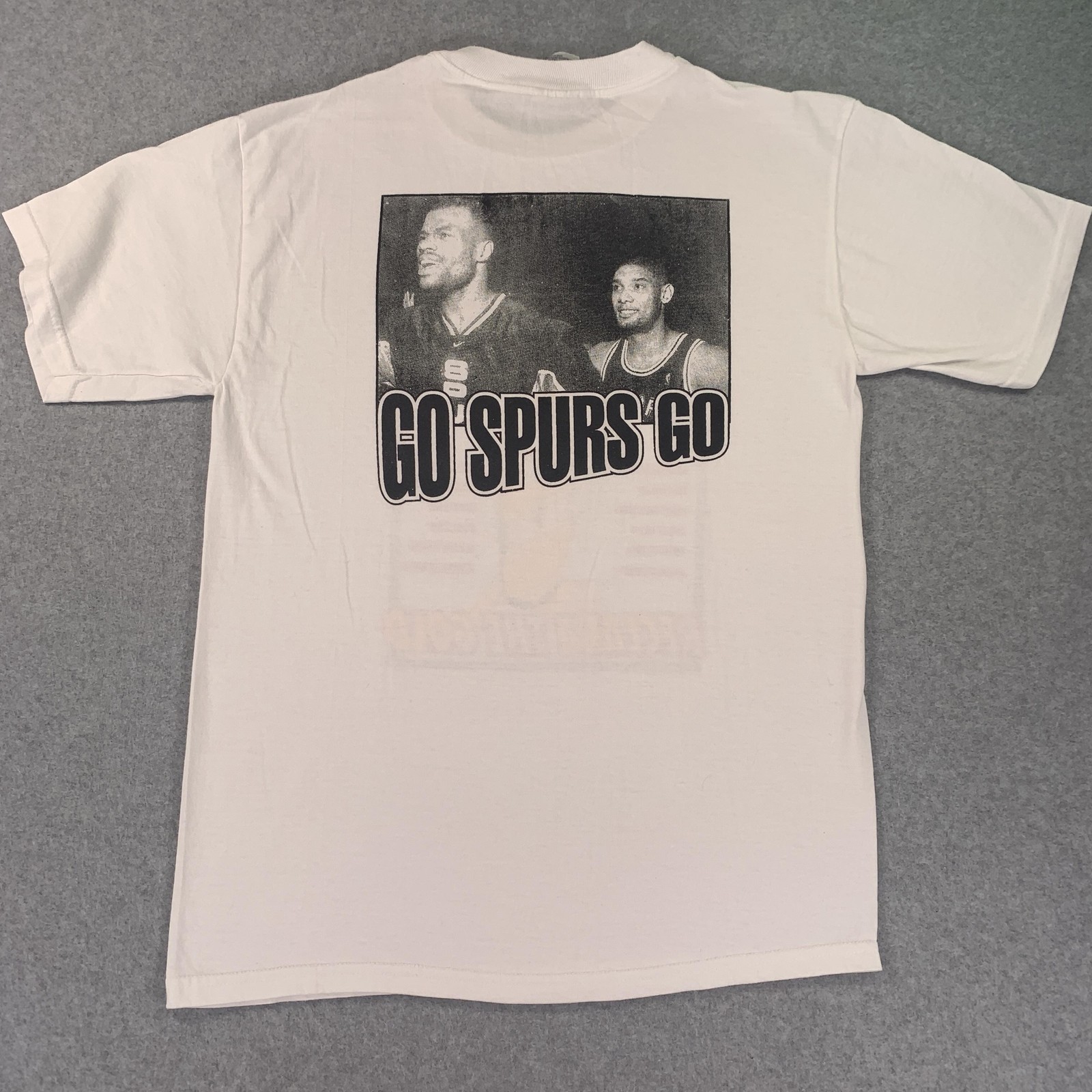 Vintage San Antonio Spurs Shirt Mens Medium White NBA Basketball Jerzees Reclaim