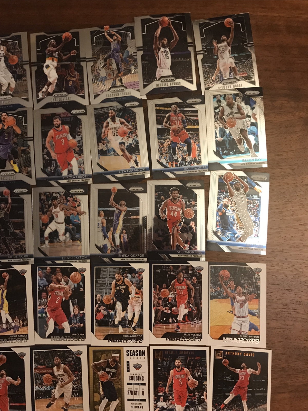 New Orleans Pelicans Cards Anthony Davis, Lonzo Ball, Brandon Ingram Option 1