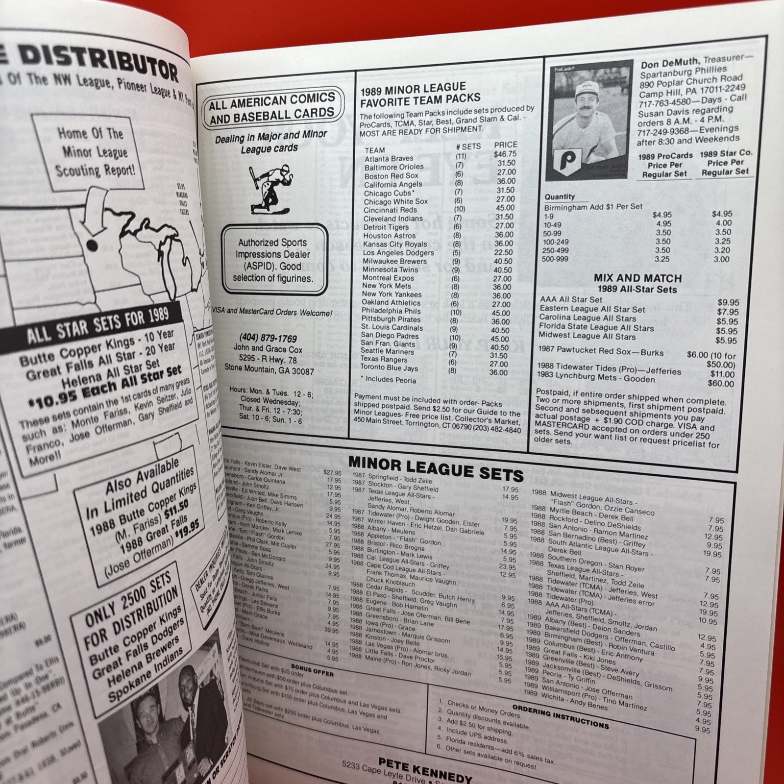 Minor League Monthly Price Guide Magazine-September 1989-USA W. Clark/M. McGwire