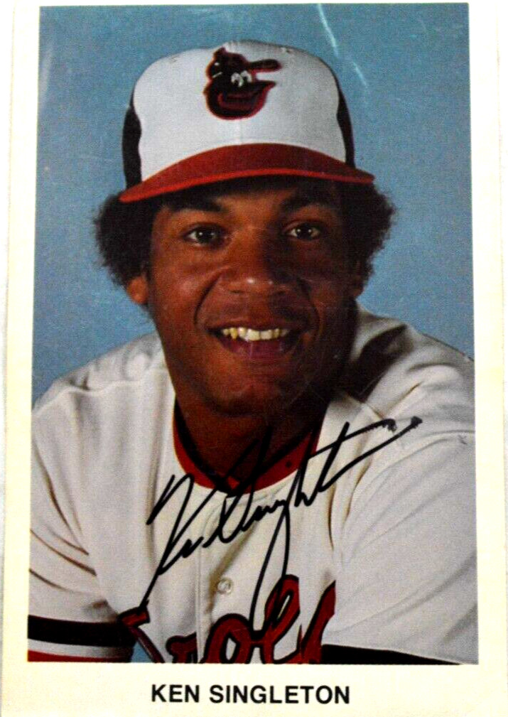Ken Singleton Autographed Color Baltimore Orioles Photo Postcard 3.5 x 5.25″