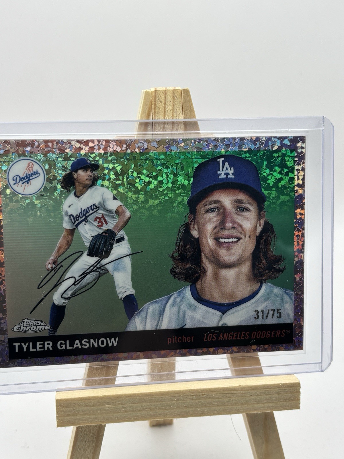 2025 Topps Chrome Platinum -Tyler Glasnow- Rose Gold Mini Diamond #/75 – Dodgers