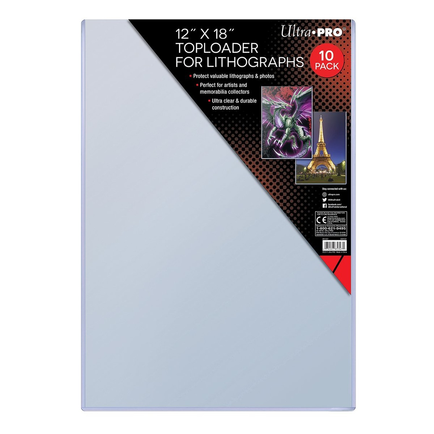 Ultra Pro 12″ x 18″ Protective Toploader for Lithographs (10 ct.)