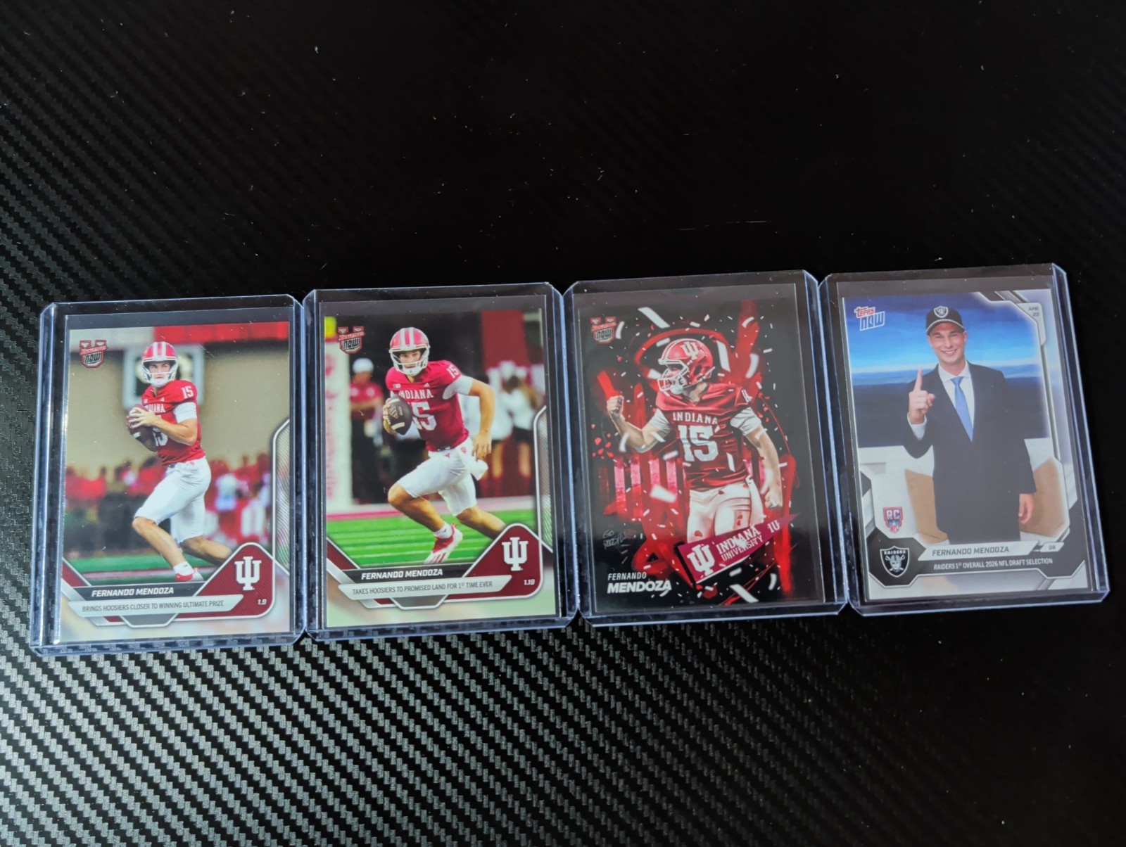 Fernando Mendoza 16 Card Lot 1st Bowman Chrome + Bowman U NOW Run Raiders