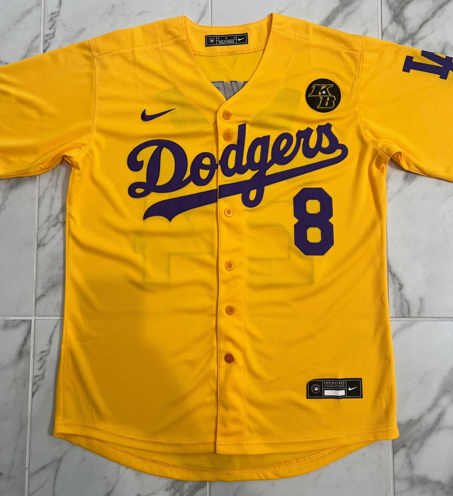 Kobe Bryant Los Angeles Dodgers #8 #24 Adult M L XL 2XL White Black Blue Jersey