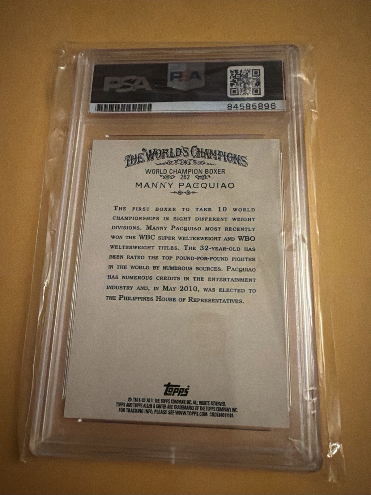 2011 Topps Allen And Ginter Manny Pacquiao Psa 9 Autograph Auto
