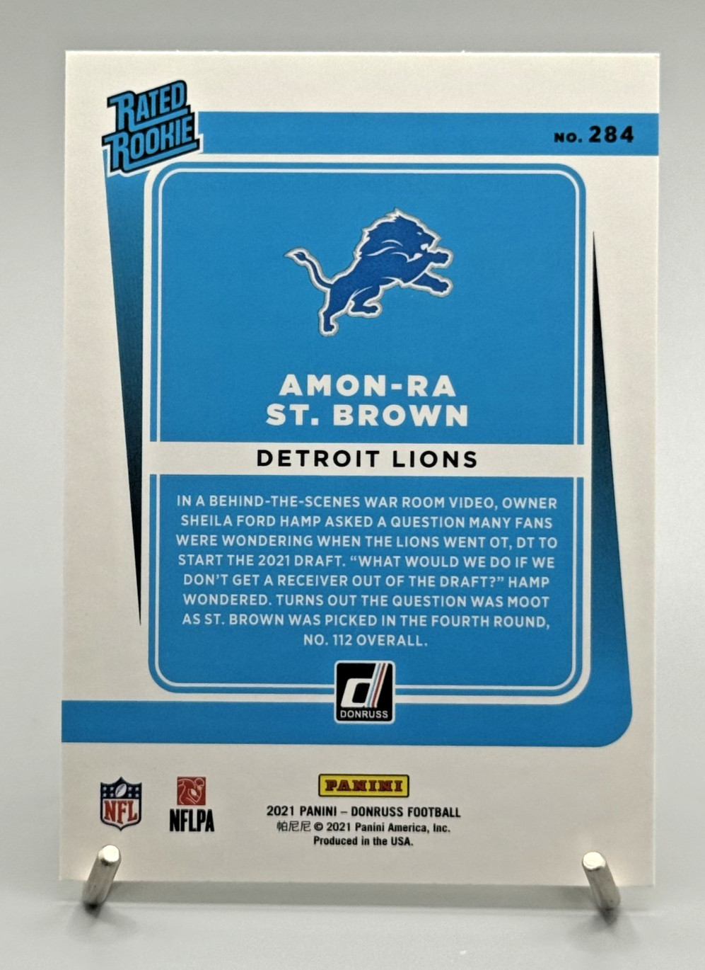 2021 Panini Donruss – Rated Rookie Amon-Ra St. Brown #284 Press Proof Yellow