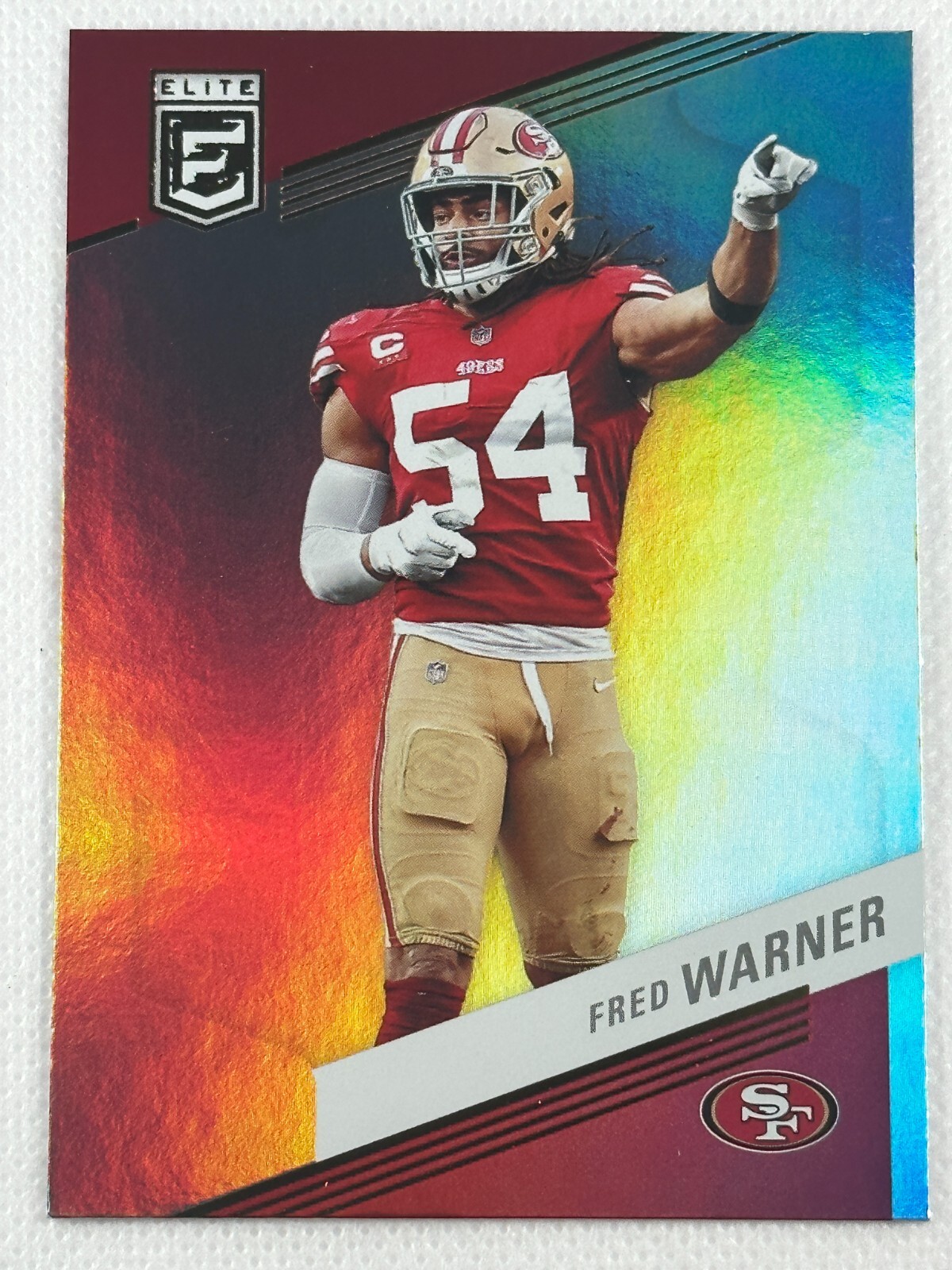 2023 Donruss Elite 37 Fred Warner Rainbow Foil San Francisco 49ers Football Card
