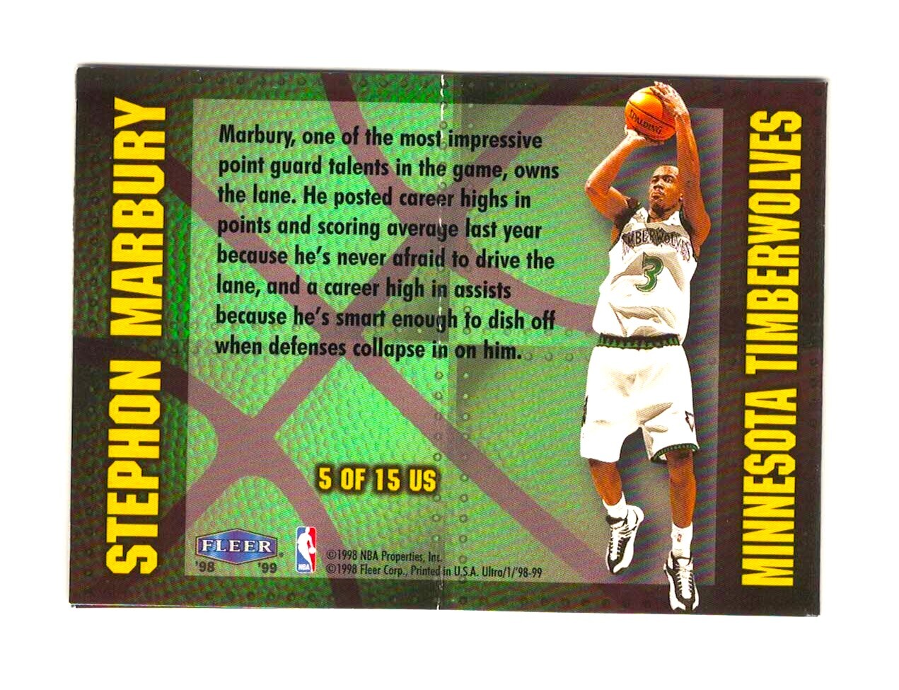 1998-99 NBA Fleer Ultra Unstoppable Unique Dual Folding/Foldout Booklet Card