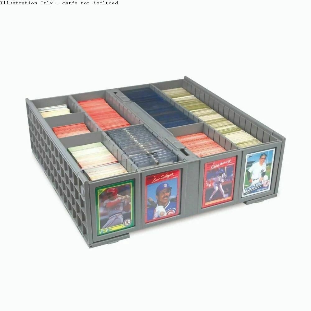 BCW Gray Plastic 3200 Count Collectible Baseball Trading Card Storage Bin