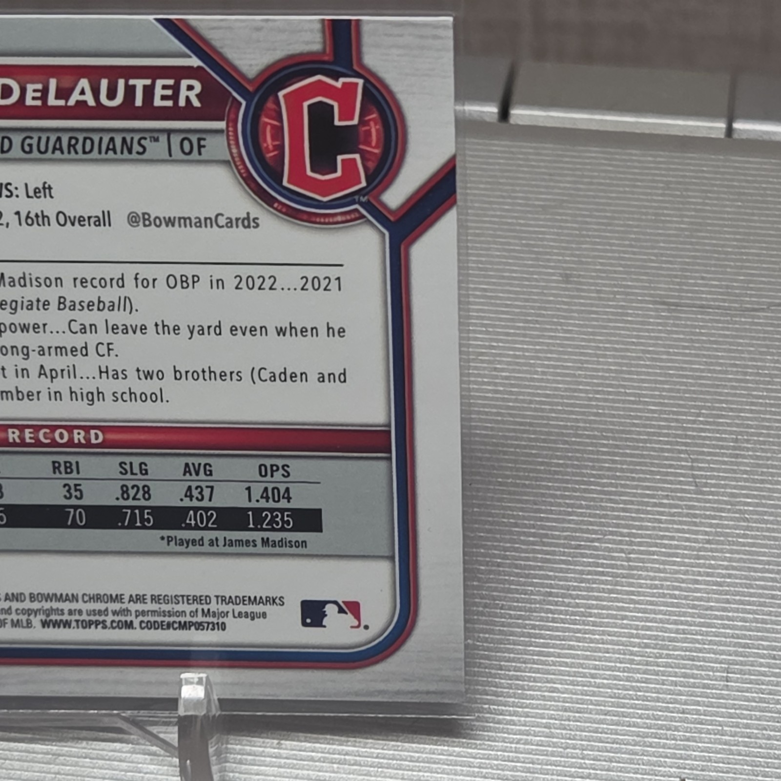 2022 Topps Bowman Draft 1st Bowman Chrome Purple Chase DeLauter BDC-49 /250 🔥