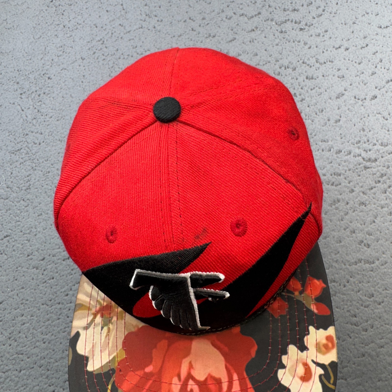Atlanta Falcons Hat Cap Snap Back Mens Red NFL Football Mitchell Ness Floral