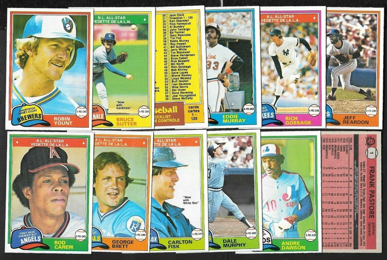 1981 OPC O PEE CHEE TOPPS MLB BASEBALL CARD & TEAM LOT GRAY BACK 1-125 SEE LIST