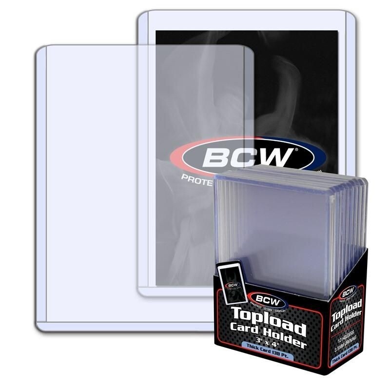 3 x 4 x 3.5mm Thick Card Toploader 138point 10ct pack BCW 1-TLCH-TH-3.5MM