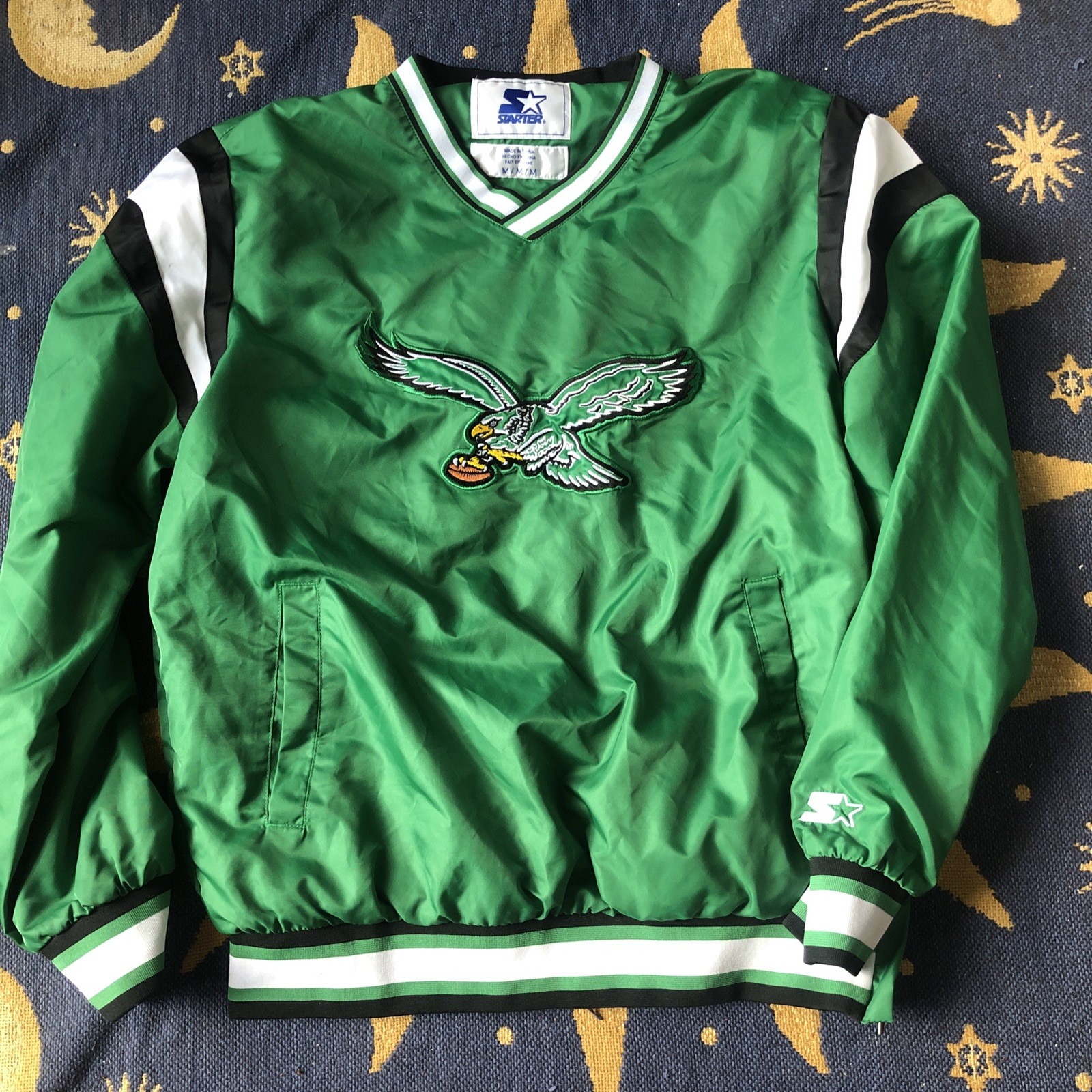 Philadelphia Eagles Starter Sideline Pullover Kelly Green Rare Size M Jacket