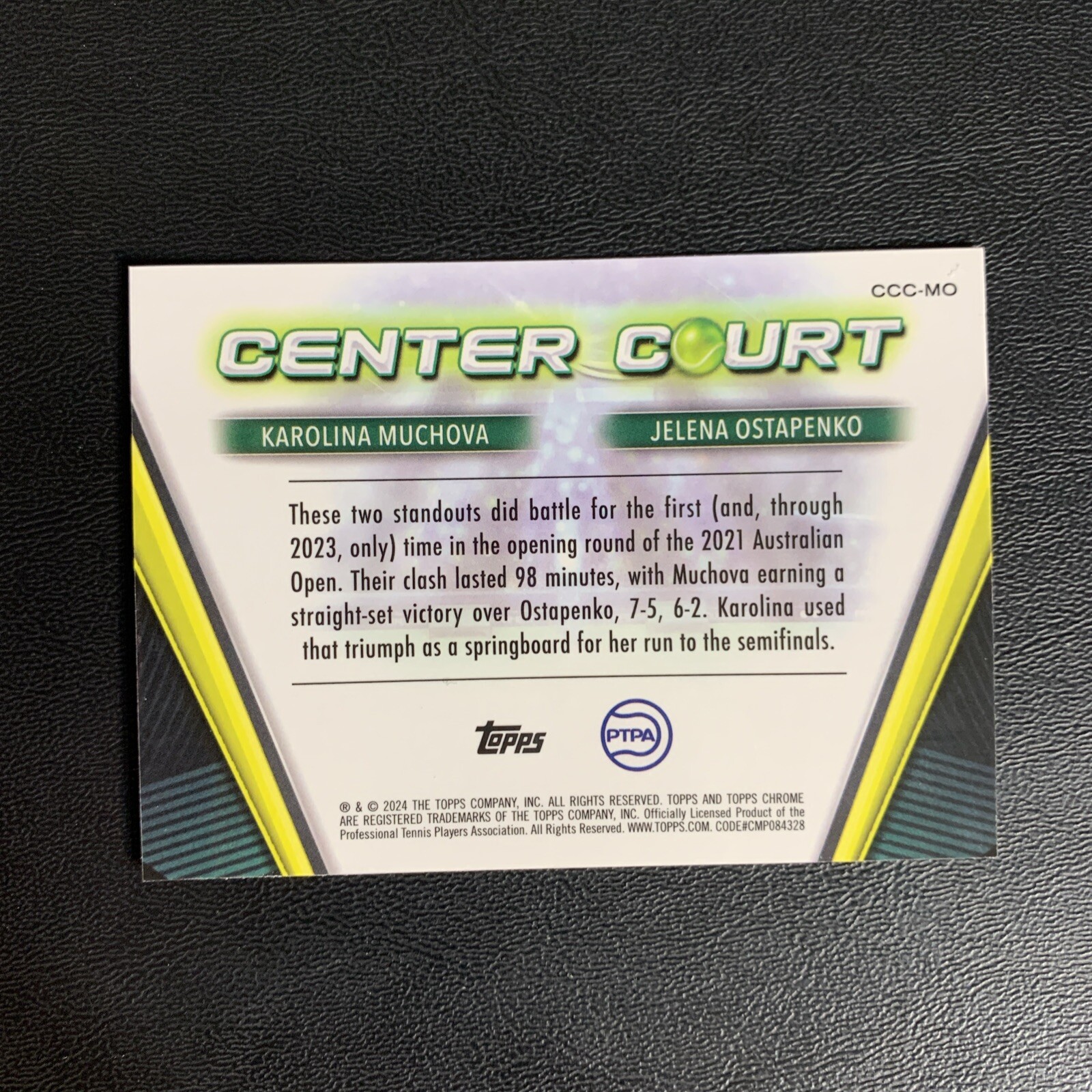 2024 Topps Chrome Tennis Center Court KAROLINA MUCHOVA / JELENA OSTAPENKO