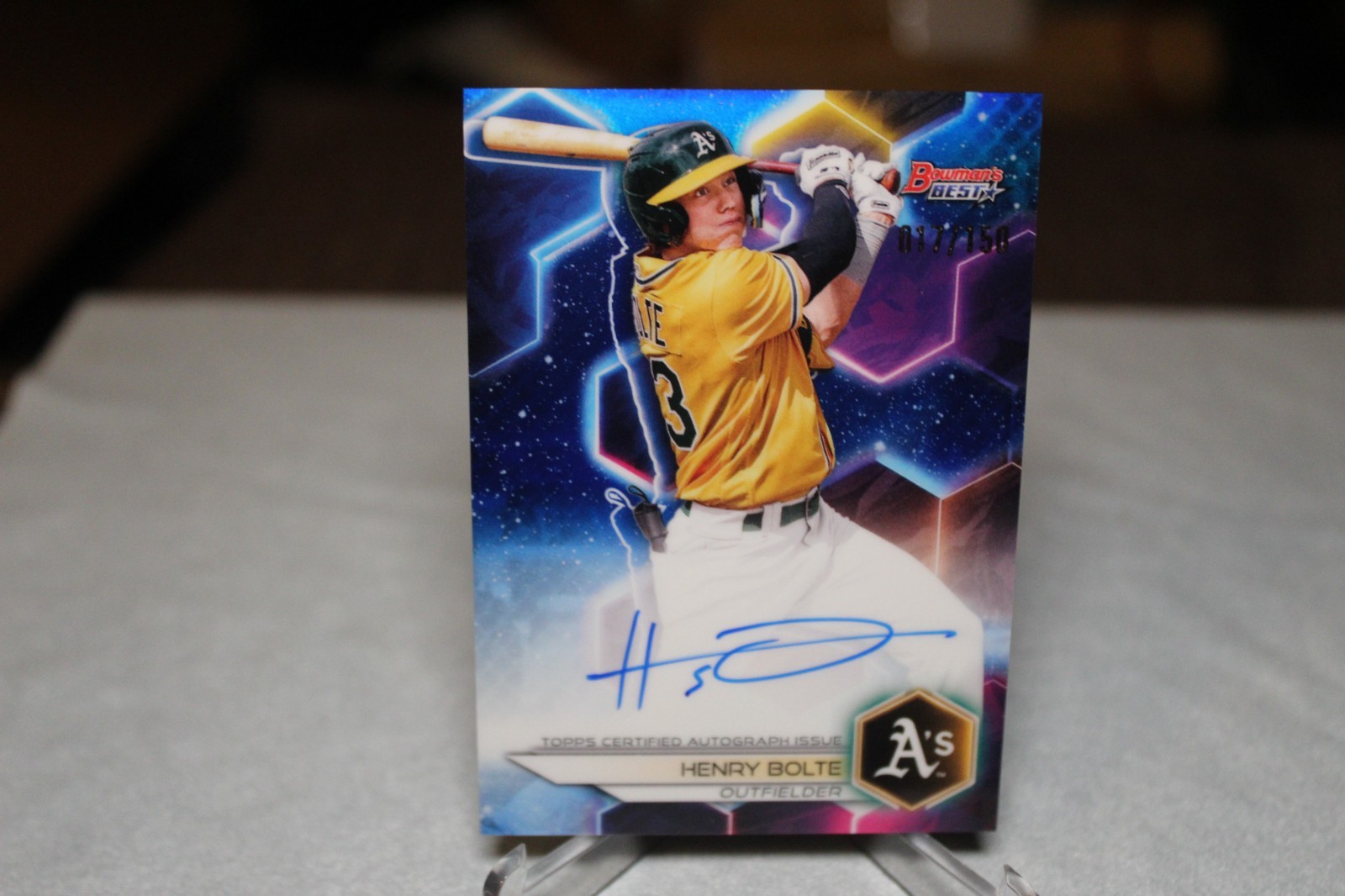 2023 Bowmans Best Henry Bolte Prospect Blue Refractor Auto /150 Athletics
