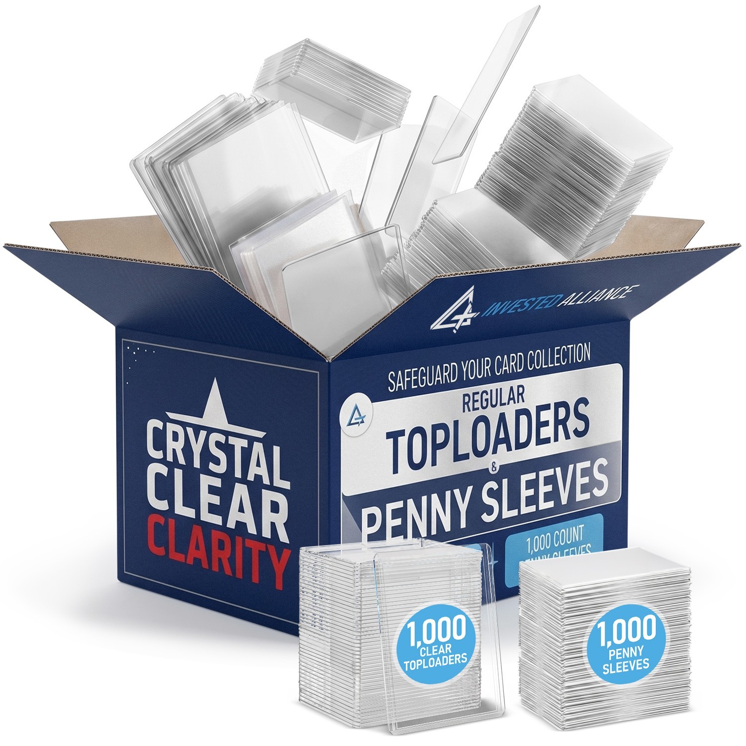 Invested Alliance 3×4 Regular 35PT Toploaders For Standard Cards – Bundle Pack