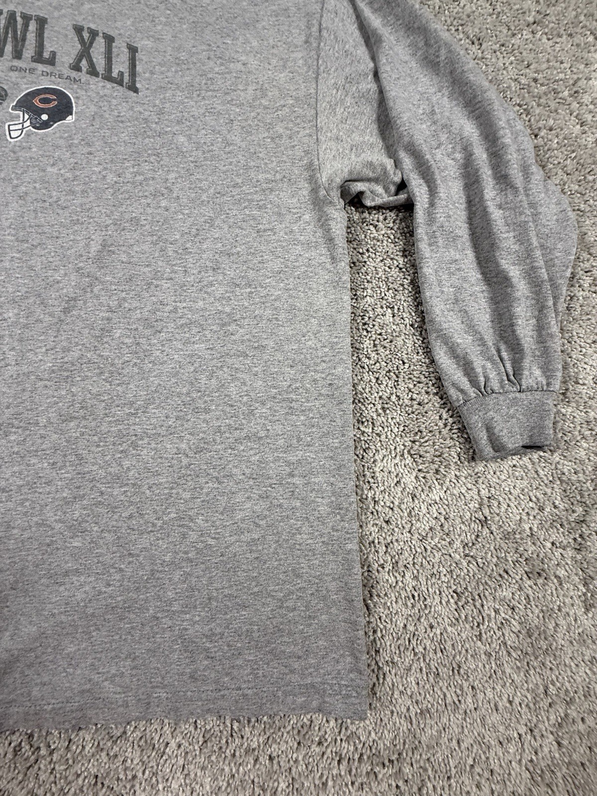 NFL Superbowl XLI T Shirt Bears V. Colts Vtg 2X Men 2007 Long Sleeve