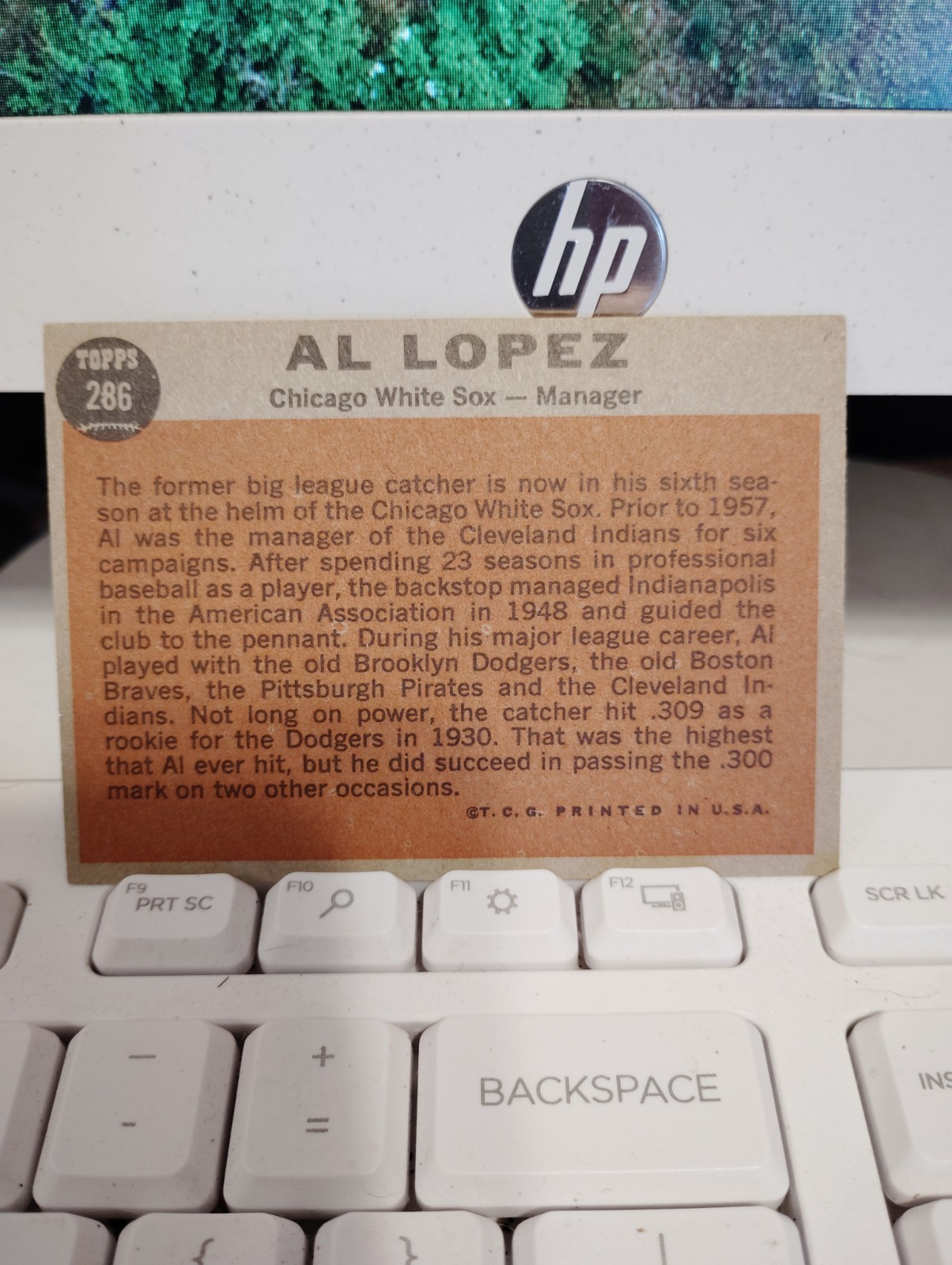 1962 TOPPS MLB AL LOPEZ #286 white Sox Actual Shipping $, & More To Be Had