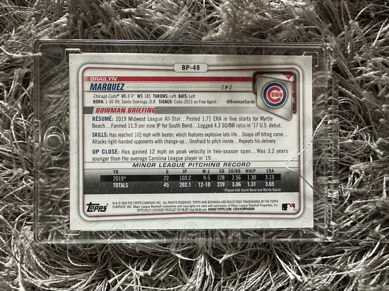 2020 Bowman 1st Edition – Brailyn Marquez #BFE-49 Sky Blue Foil (RC)
