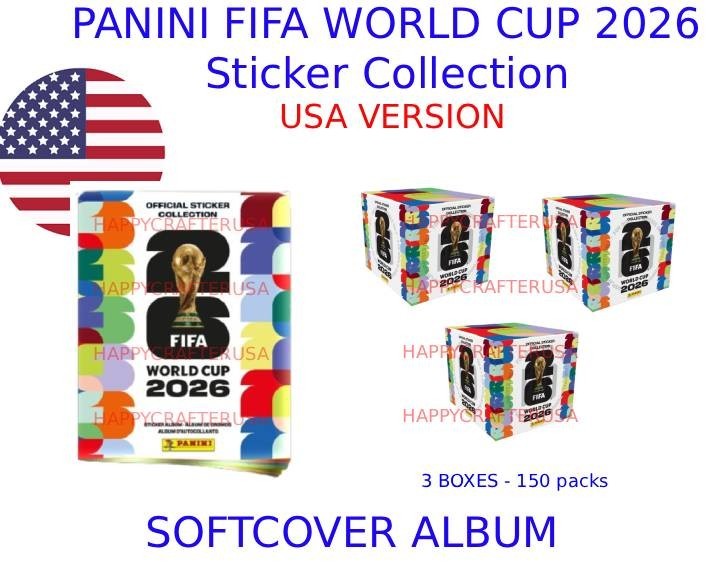 2026 Panini FIFA World Cup Sticker Album – SOFTCOVER + 3 Boxes * IN STOCK *