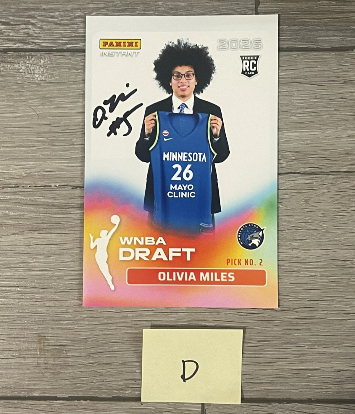 Olivia Miles Signed IP Autograph 4×6 Photo Panini Minnesota Lynx ROY WNBA D