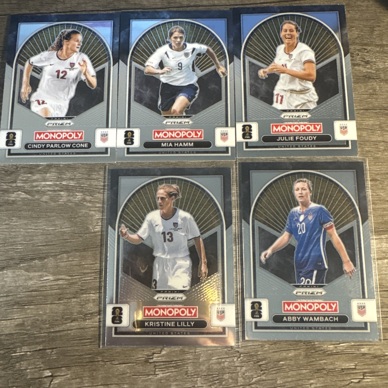 USA! Women’s World Cup Lot Of 5 Cards. Cone, Mia Hamm, Foudy, Lilly, & Wambach