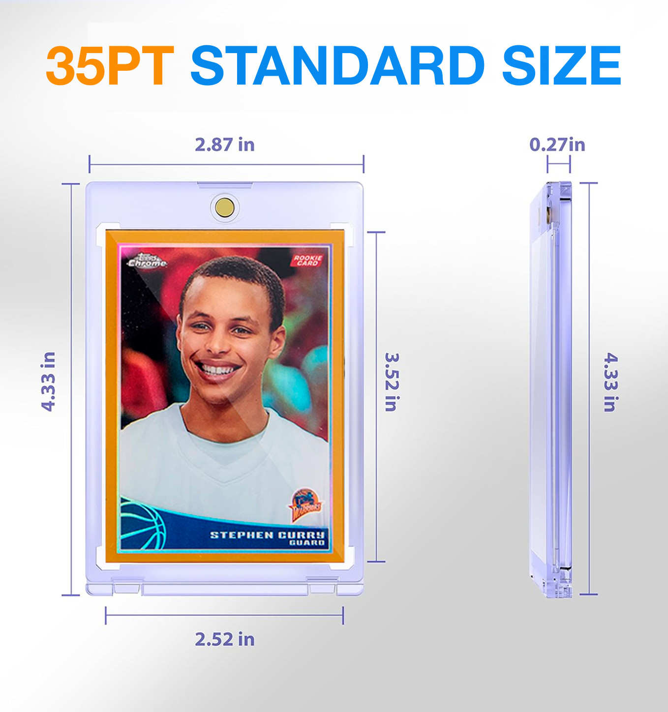 50 Pack Magnetic Trading Sports Card Holders 35pt One-Touch Hard UV Protection