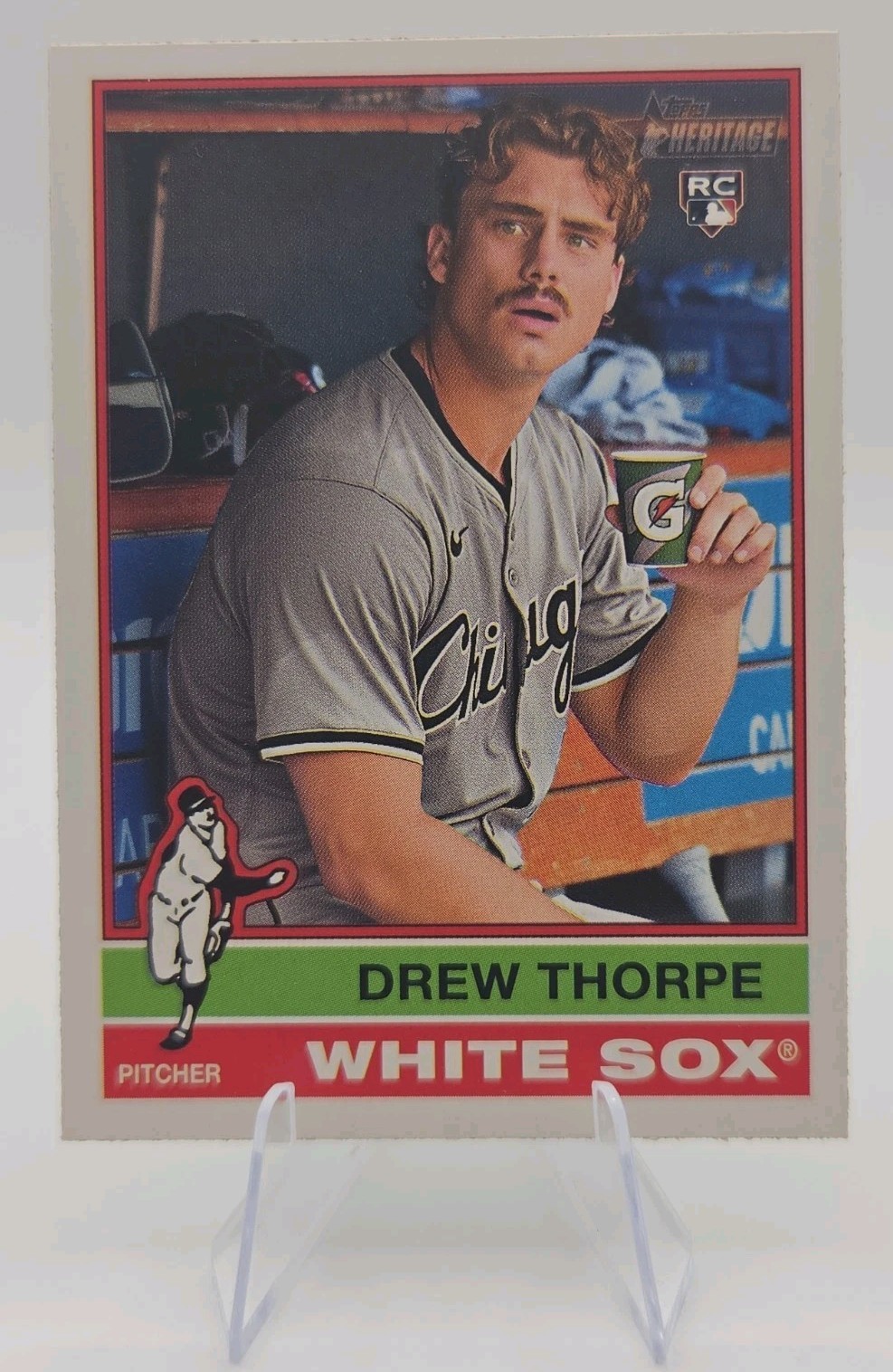 2025 Topps Heritage Drew Thorpe Rookie Card Image Variation RC #334 White Sox