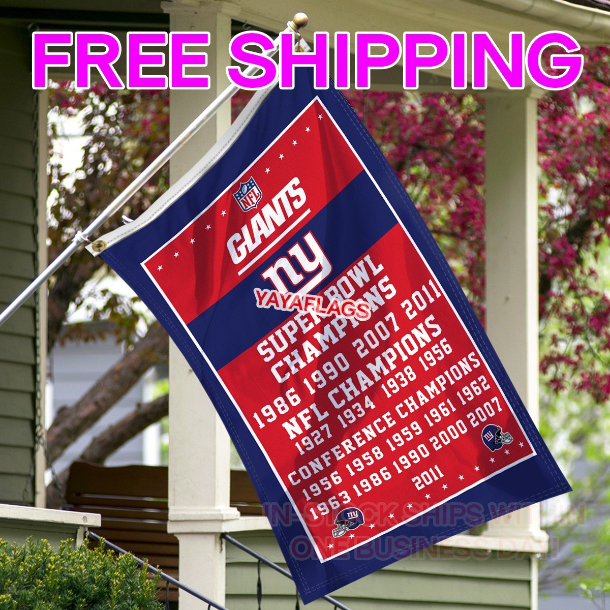 New York Giants 3×5 ft Flag Banner NFL Football Wall Decor Banner FREE Shipping