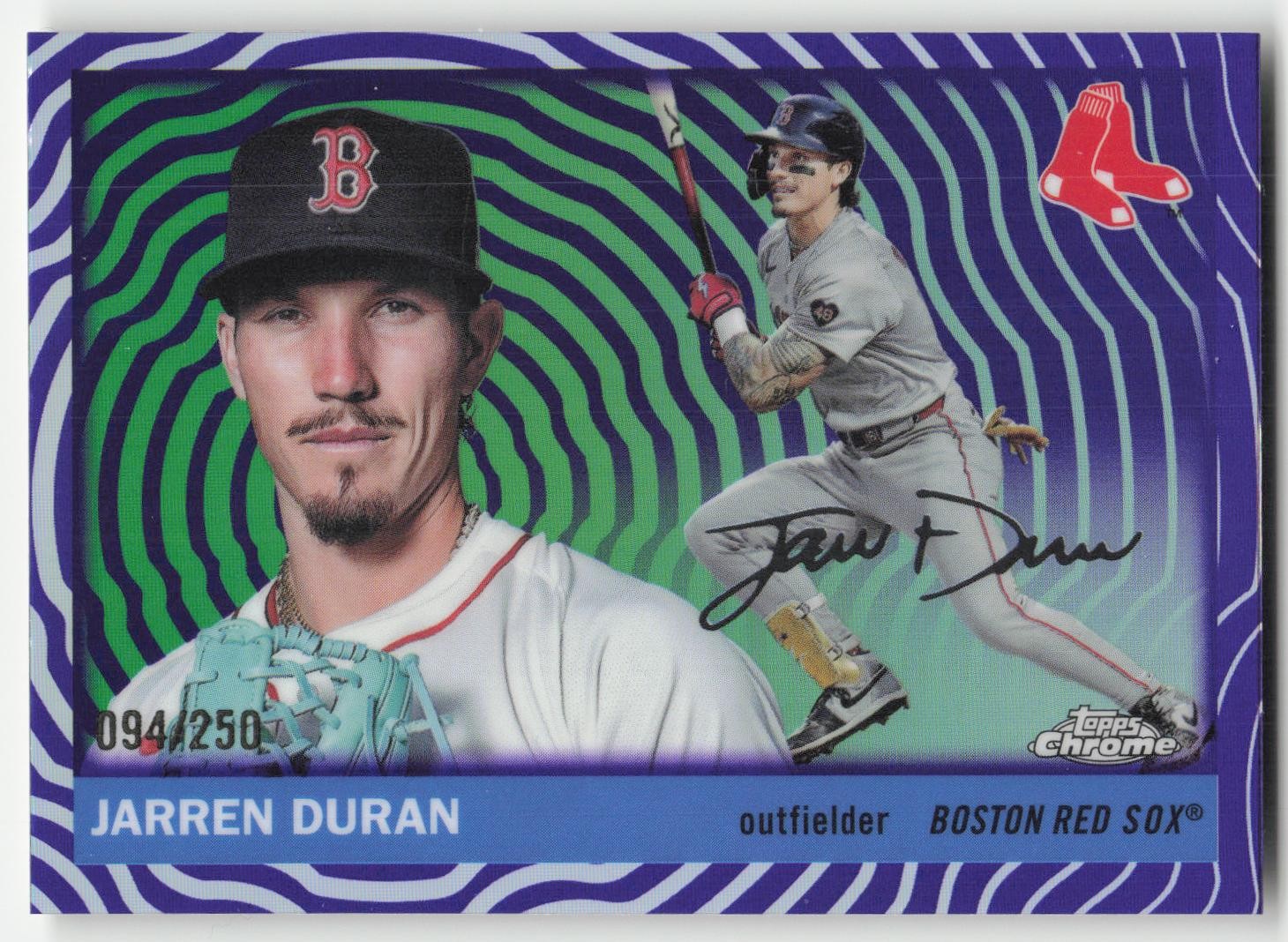 2025 Topps Chrome Platinum #2 Jarren Duran Vibrations Refractors #/250