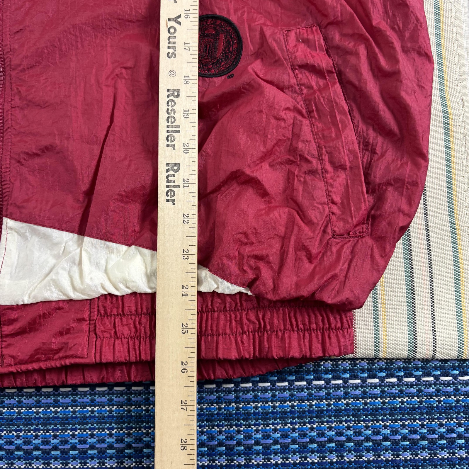 Vintage Arkansas Razorbacks Jacket Mens XL Red NCAA Football Pro Player Full Zip