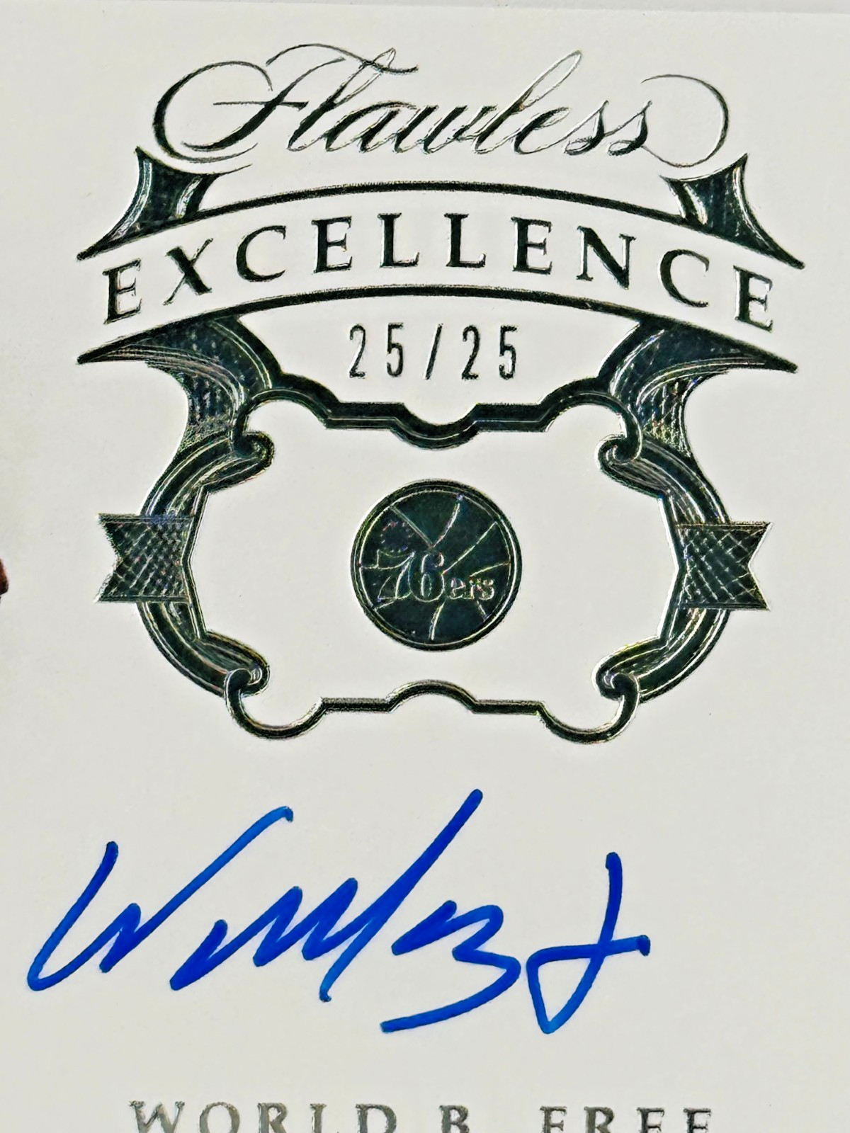 2018 Panini Flawless World B. Free Flawless Excellence Silver Auto /25 76ers