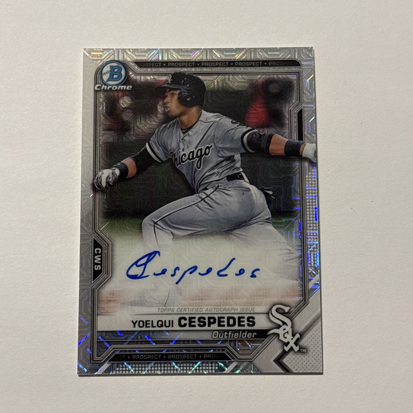 Yoelqui Cespedes 2021 Bowman Chrome Mega Box Prospects Autograph Mojo Refractor