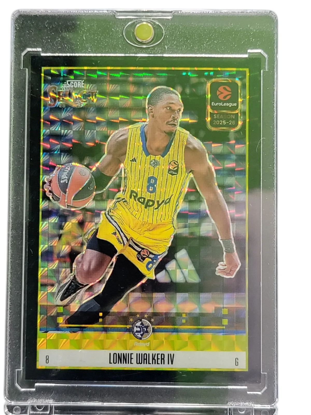 2026 Panini Select EuroLeague Prizm Lonnie Walker IV #7 Yellow 1 of 1