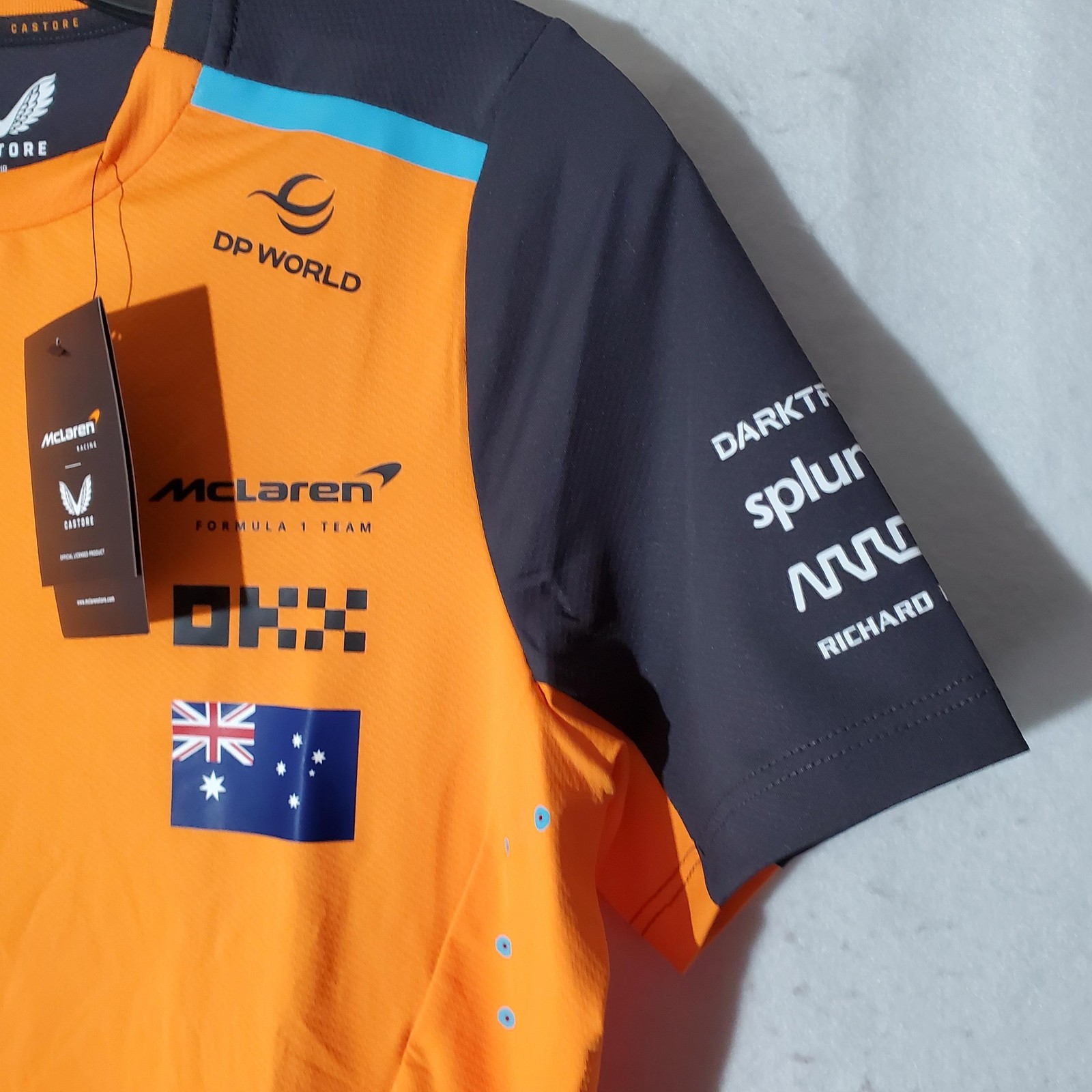 McLaren Formula 1 Team Shirt Youths Large Orange Gray F1 Racing Oscar Piastri 81