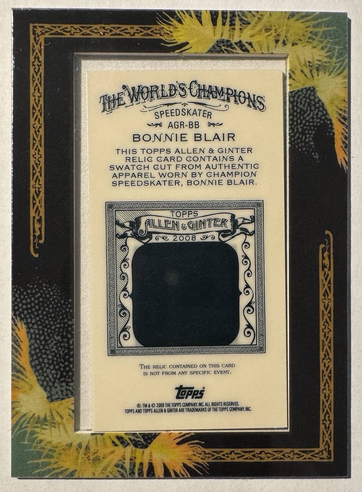 Bonnie Blair Framed Mini Relic 2008 Topps Allen & Ginter Olympic Gold Medalist