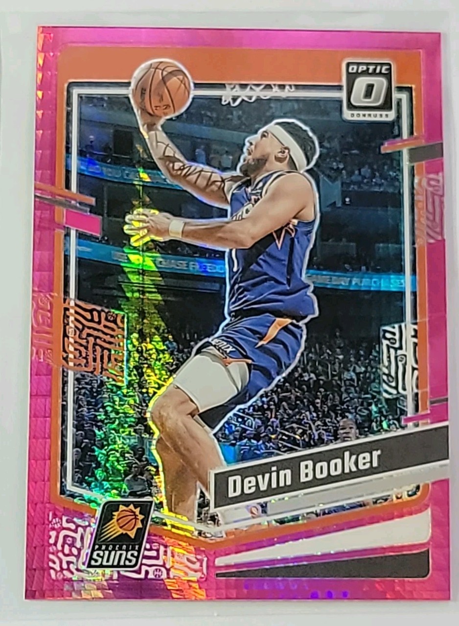 Devin Booker 2023-24 Panini Donruss Optic Pink Hyper Prizm Card #44 Phoenix Suns