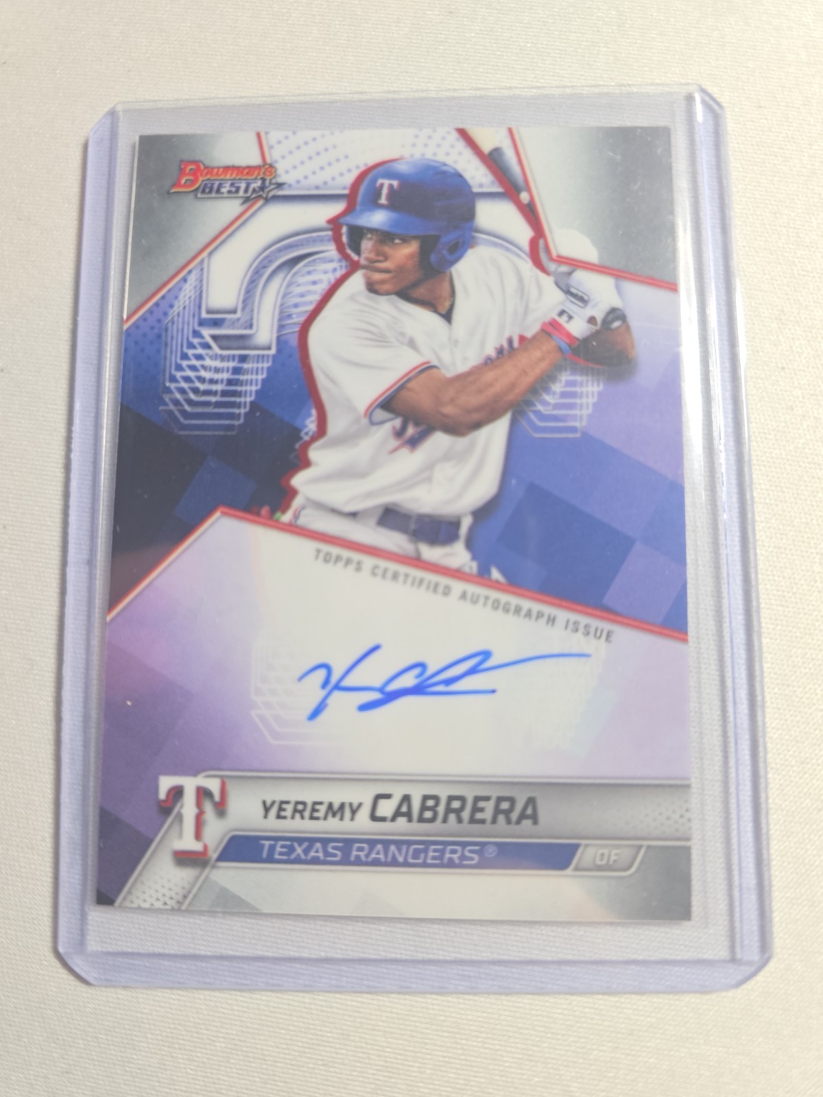 Yeremy Cabrera 2025 Bowman’s Best Best of Auto REFRACTOR #B25-YCA Rangers KG