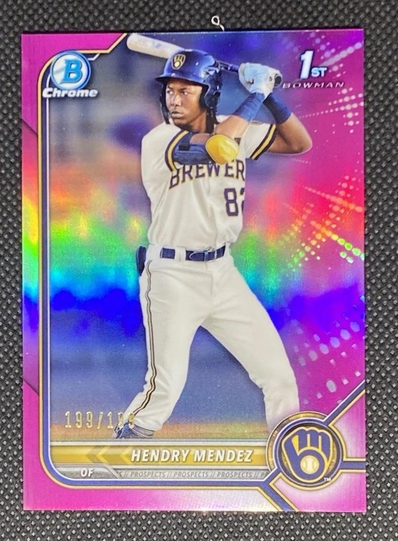 HENDRY MENDEZ 2022 1st Bowman Aqua Lava Refractor /199 Rookie RC Milwaukee Twins