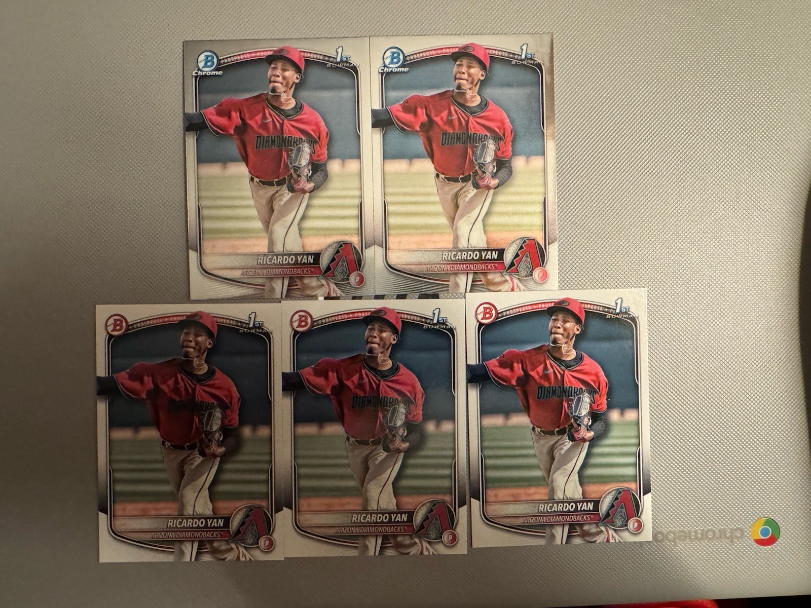 Ricardo Yan 2025 1st Bowman Arizona Diamondbacks Paper Chrome Lot Of 5 T0
